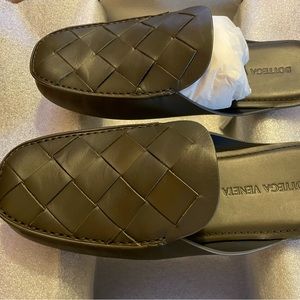 Pine green Bottega vendetta pantofola pelle slides.